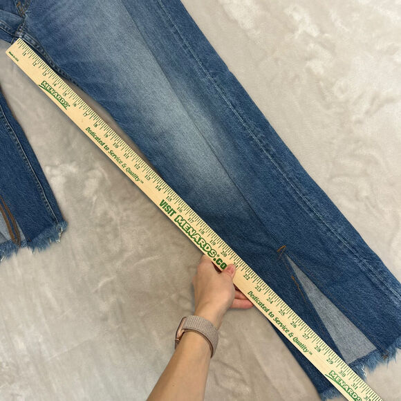 Revolve EB Denim Jeans Womens 26 Split Hem Button Fly Asymmetrical Retro USA NWT - Picture 4 of 14